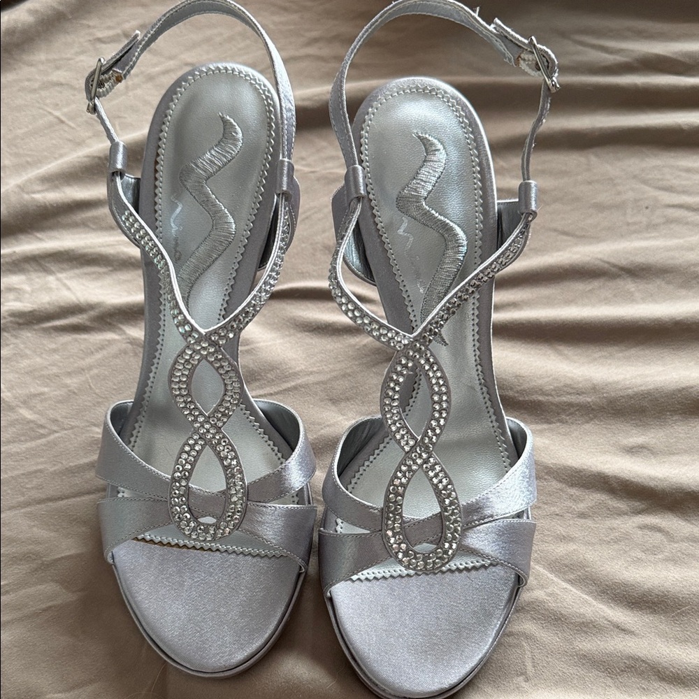 Elegant Silver Women's Heels